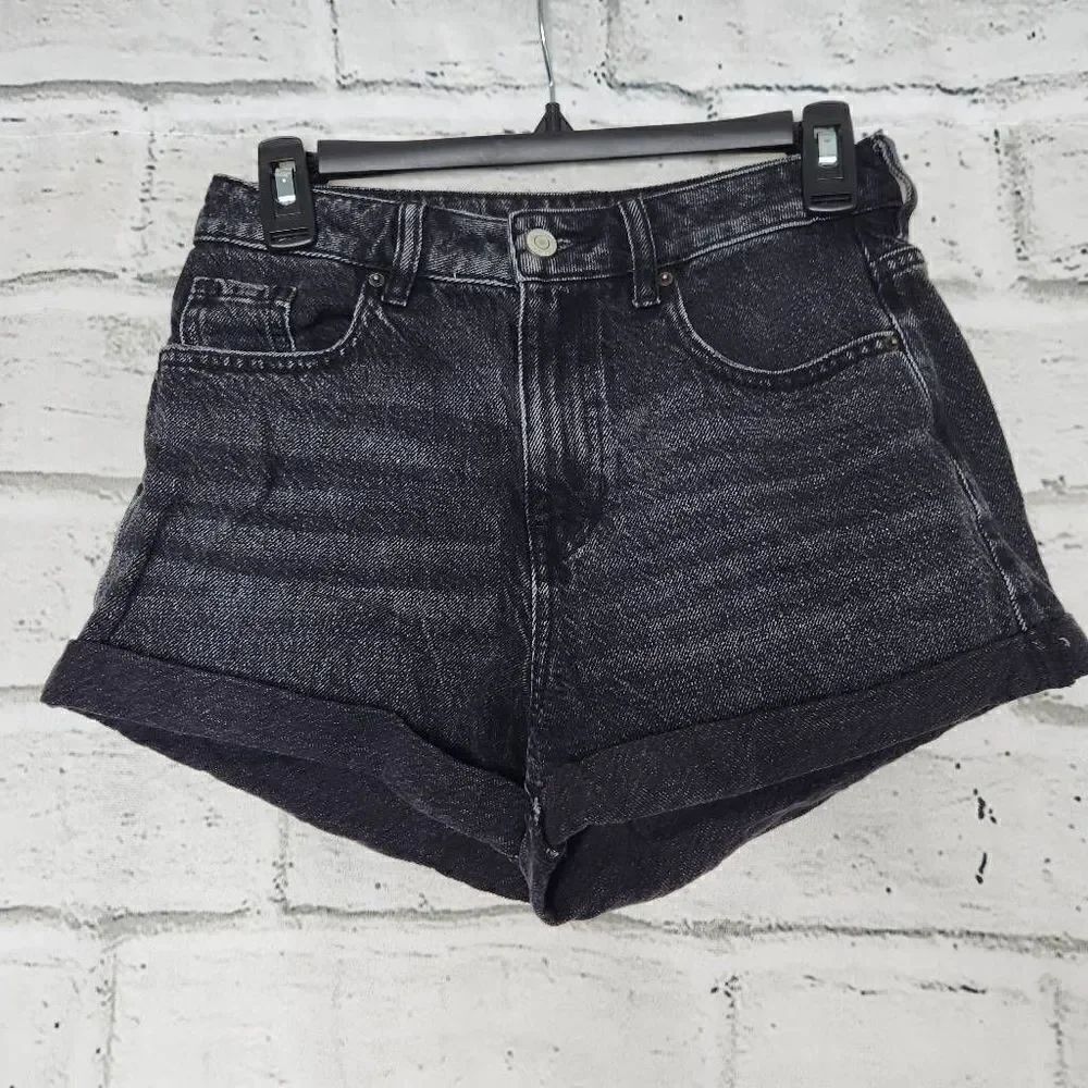 Pacsun Womens Size 25 Solid Black Denim Jean Shorts 100% Cotton 2.5" inseam